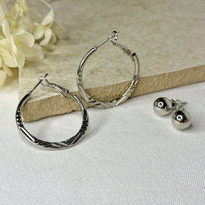 Silver Cascade Hoops