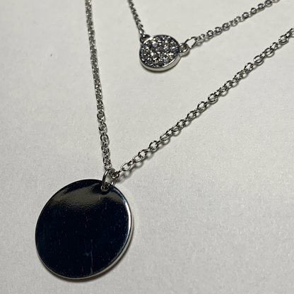 Silver Disque Necklace