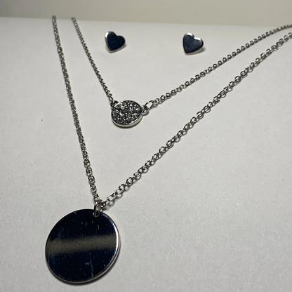 Silver Disque Necklace