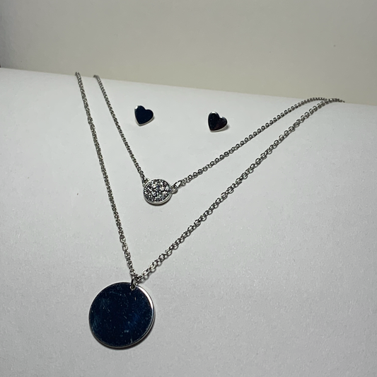 Silver Disque Necklace